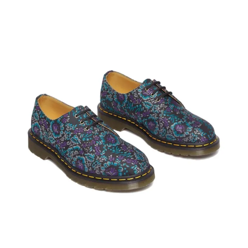 Dr.Martens 1461 Floral Jacquard Oxord Shoes 'Black Purple' Women's-1