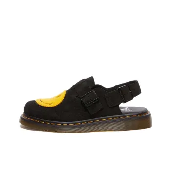 Dr.Martens X Smiley Jorge Suede Mules 'Black Yellow' Women's