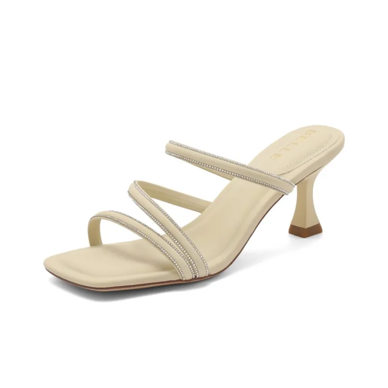 BELLE Rubber Sole Quiet Slip-Resistant Abrasion-Resistant Slide Slippers Women's-1