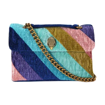 Kurt Geiger London Velvet Shoulder Bag Crossbody Bag Women's Blue & Multicolor