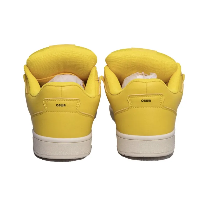 OBWA Anti Slip Wear Resistant Lightweight Breathable Low Top Skateboard Shoes Unisex Bright Yellow-1