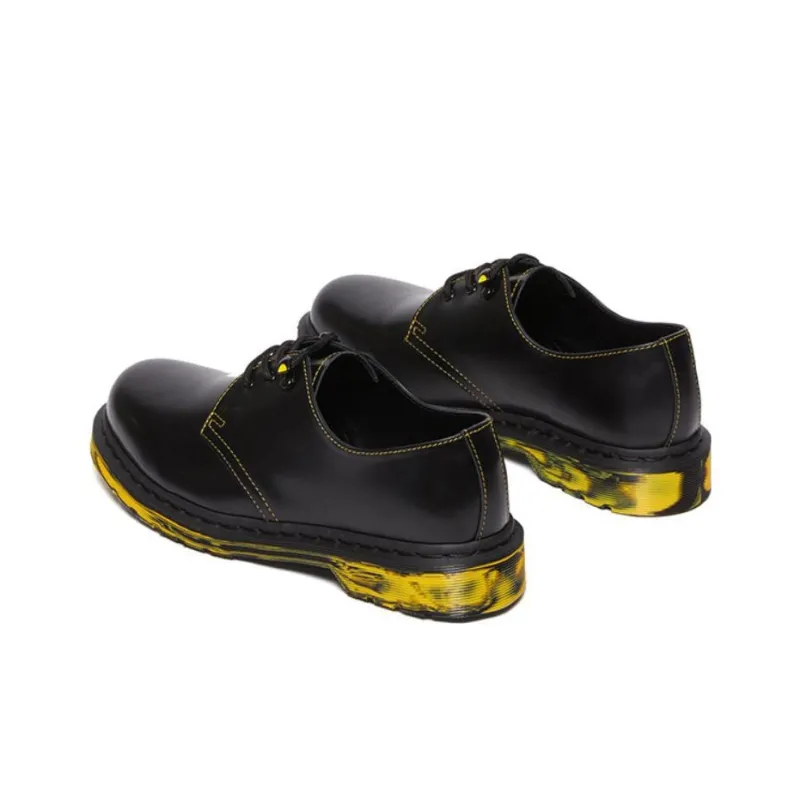 Dr.Martens 1461 Marbled Sole Leather Oxford Shoes 'Black Yellow'-3