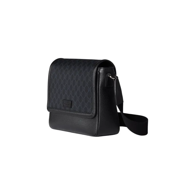 GUCCI Leather Shoulder Bag, Crossbody Bag Medium Size Men's Black-1