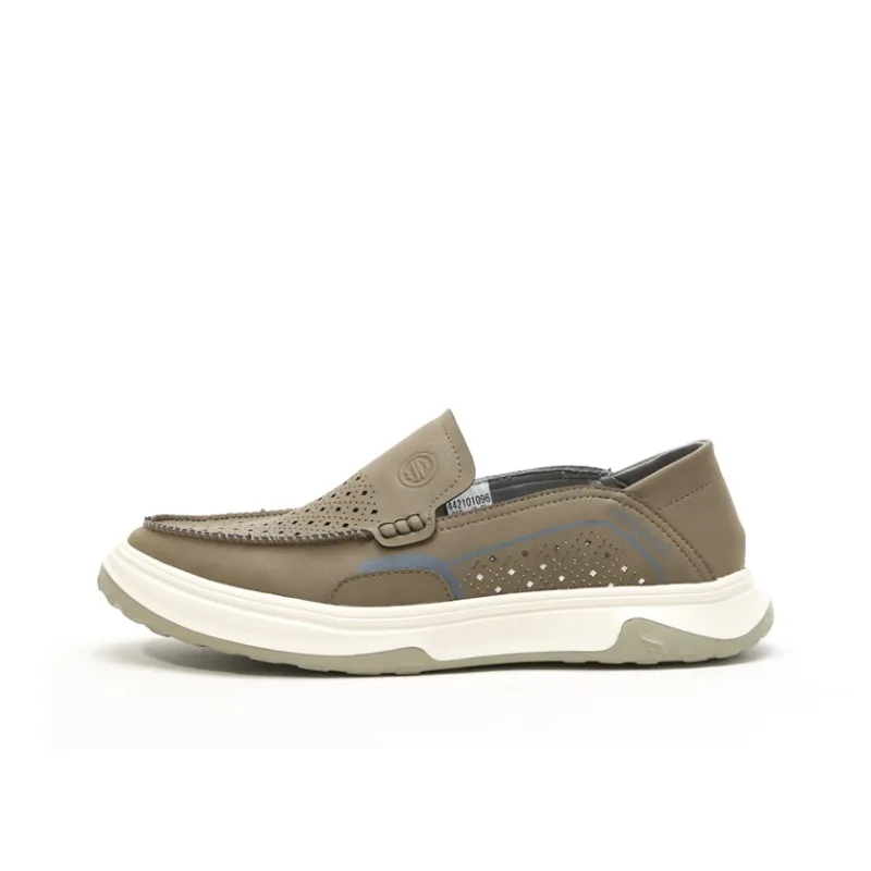 Old Meihua Men's Casual Shoes Men Low Top Black/Khaki-5