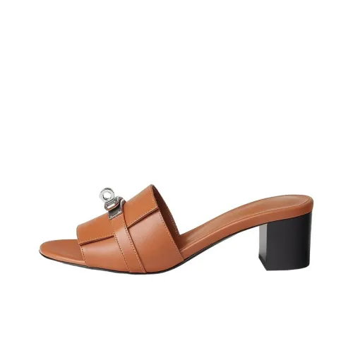 HERMES Gigi Slide Slippers Women's Brown