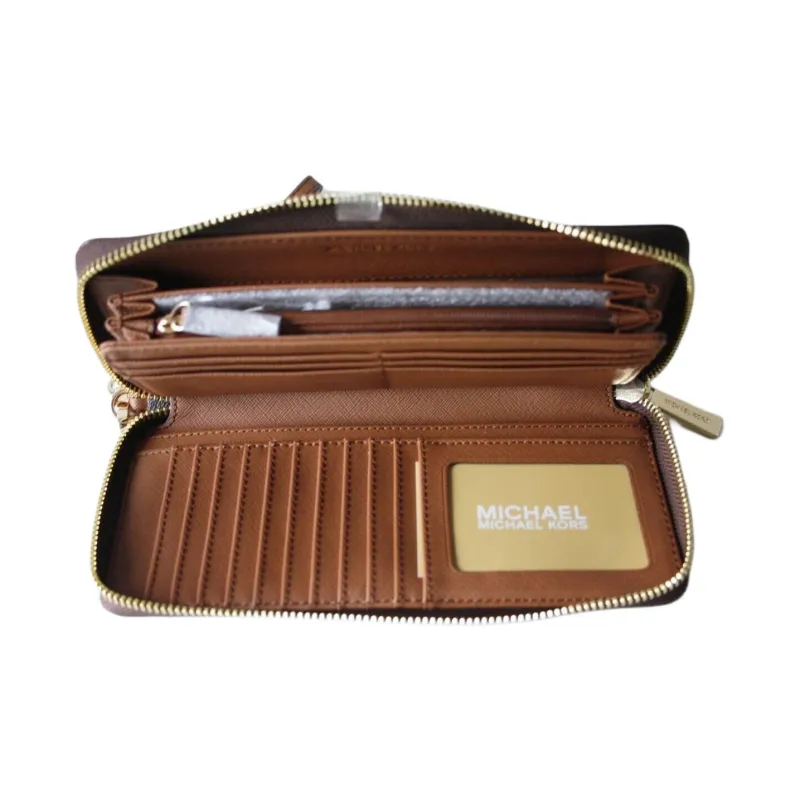 MICHAEL KORS Jet Set Coated Canvas Wallet Tubas Men's Brown-4