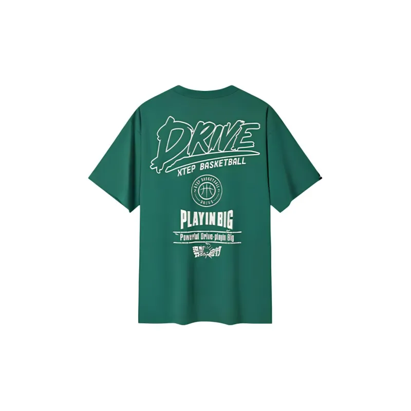 XTEP Basketball Collection T Shirt Men's Sand Island Green-1