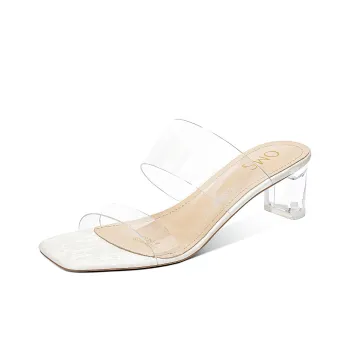 OMS Slide Slippers Women's Beige/Nude/Silver