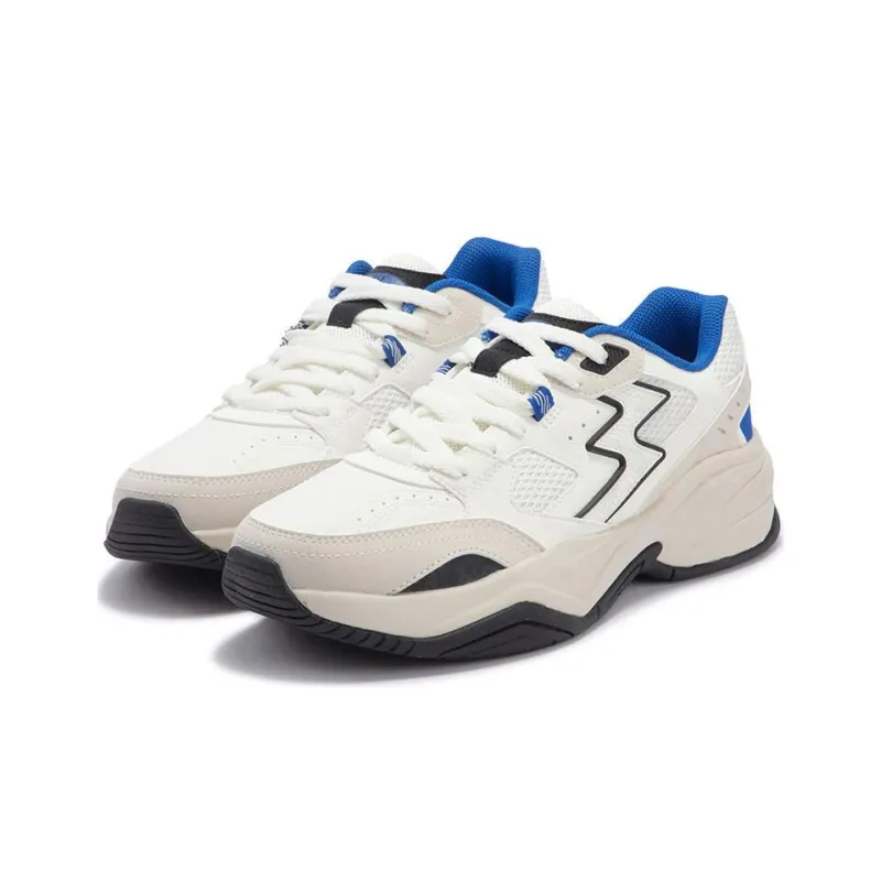 361° Abrasion Resistant Low Top Casual Shoes Men's White Blue Black-2