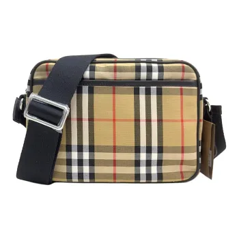 Burberry Cotton Shoulder Bag Crossbody Bag Women's Beige & Brown