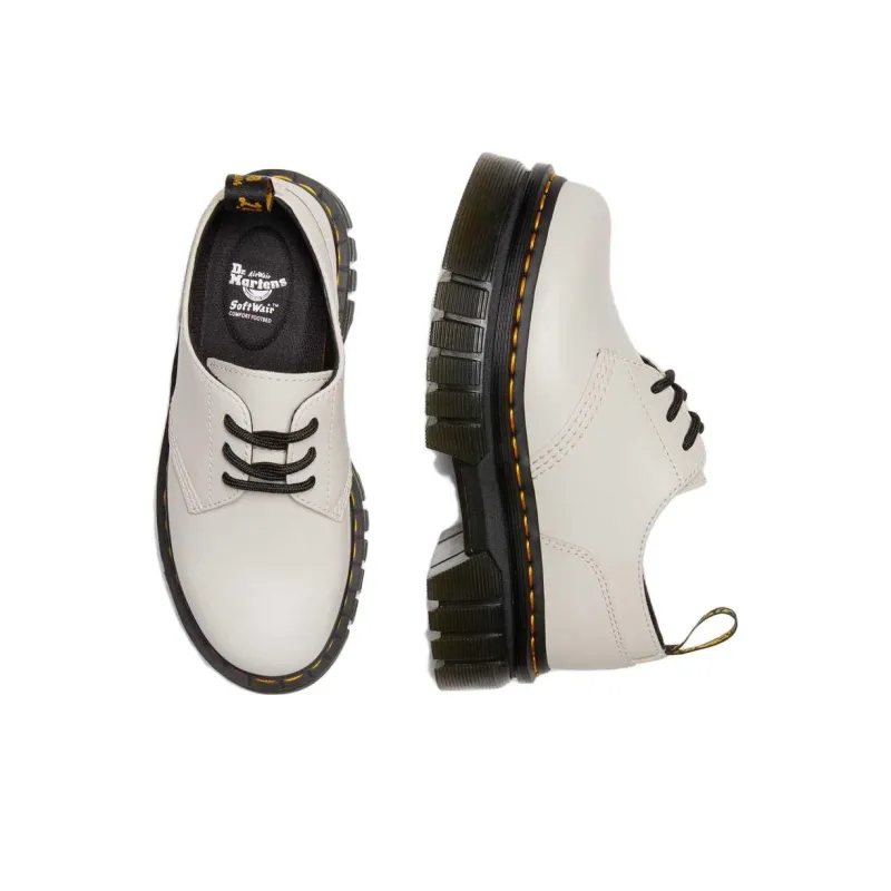 Dr. Martens Audrick Nappa Leather Platform Shoes 'Cobblestone Grey' Women's-4