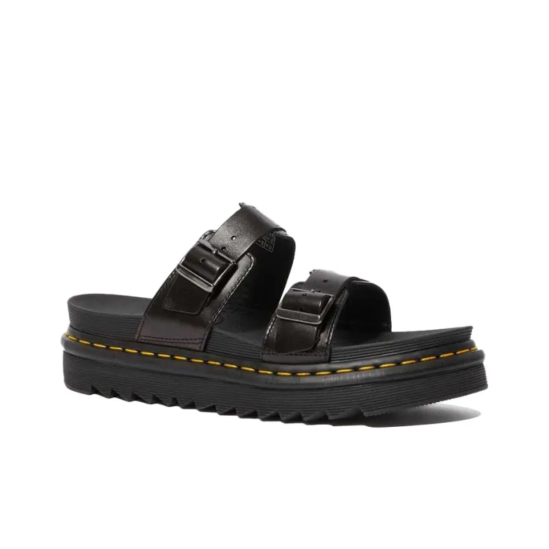 Dr. Martens Myles Brando Leather Buckle Slide Sandal Black-1