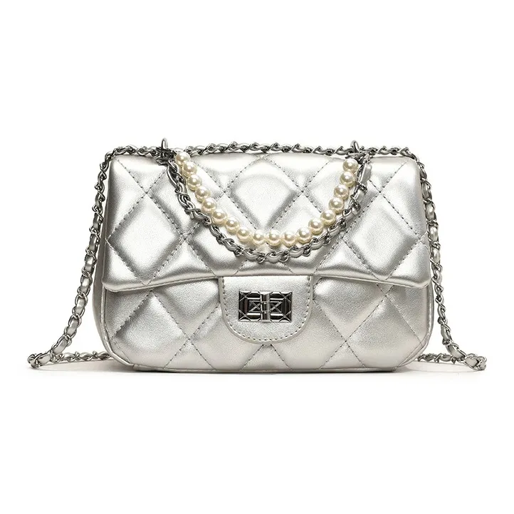 Bywhich PU Shoulder Bag Crossbody Bag Regular Women's Black/White/Pink/Silver-4