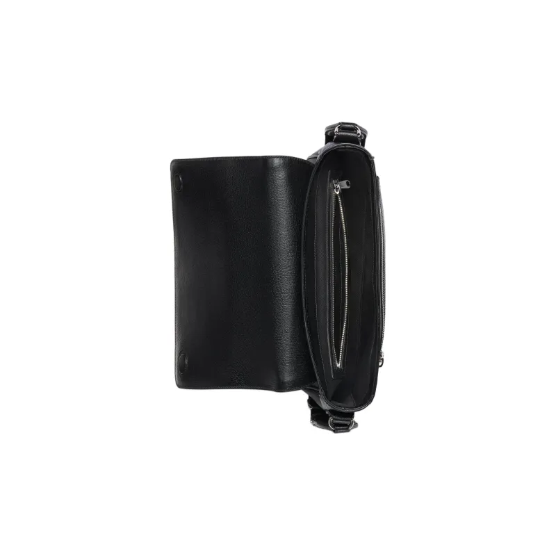 GUCCI Leather Shoulder Bag, Crossbody Bag Medium Size Men's Black-6