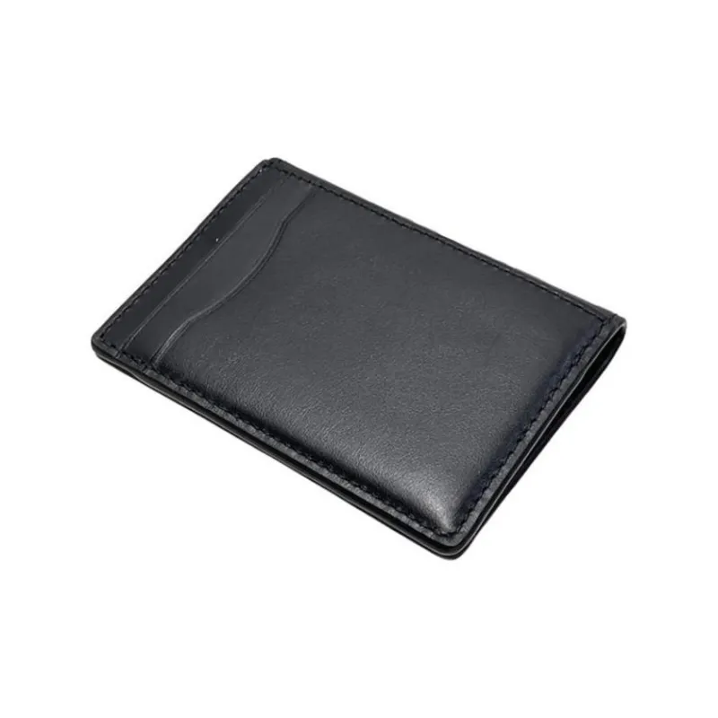 COACH Card Case Leather Money Clip Clutch Wallet Card Holder Men's Black-3