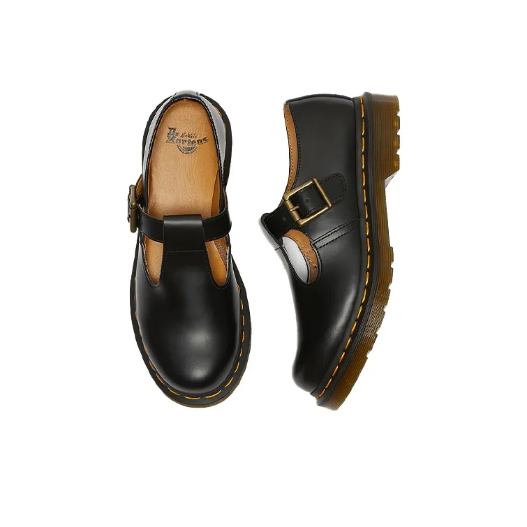 Dr. Martens Polley Smooth Leather Mary Janes Black Women's-2