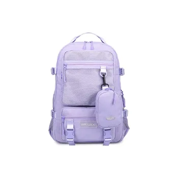 Shouldcat Polyester Backpack Regular Women's Pink/Black/Gray/Gray & Pink/Purple