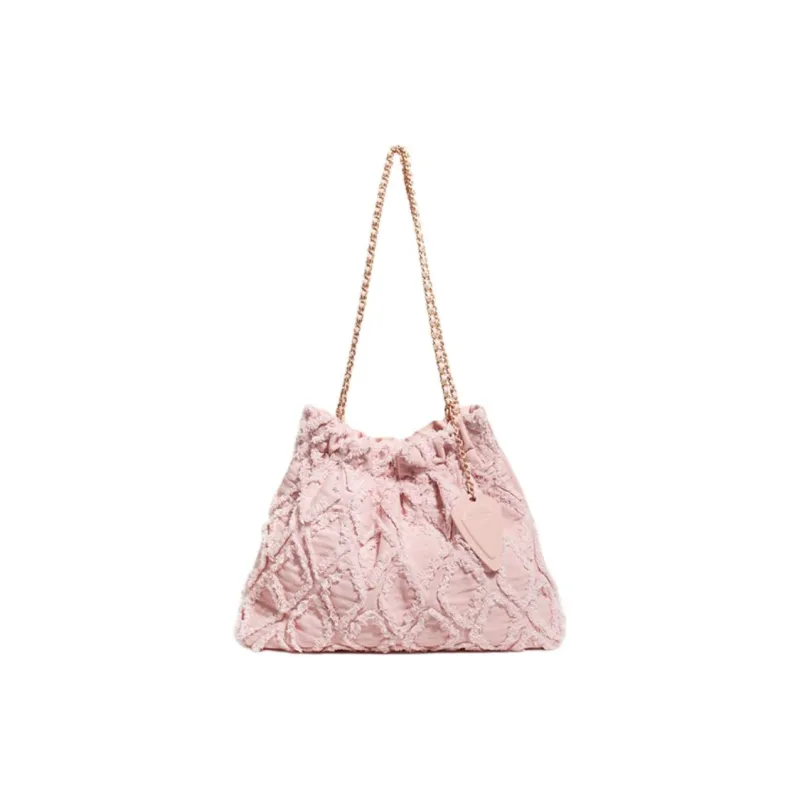 CHISIY Artificial Leather Tote Bag Shopping Bag Handbag Shoulder Bag Large Size Women's Pink-0