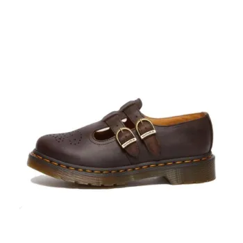 Dr.Martens 8065 Crazy Horse Leather Mary Jane Shoes 'Dark Brown' Women's