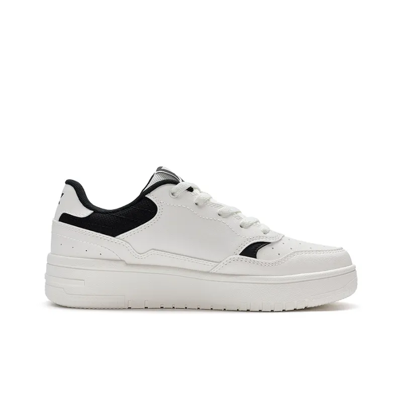 XTEP Air Force 1 2.0 Coverage Wear Resistant Lightweight Low Top Skateboard Shoes Women's Canvas White/Black-1