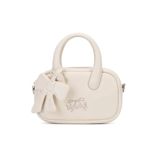 VANWALK Pu Boston Bag, Bowling Bag, Crossbody Bag, Portable Regular Women's Brown/White/Pink/Yellow