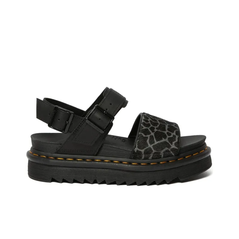 Dr.Martens Voss Animal Print Strap Sandals Women's Black-1