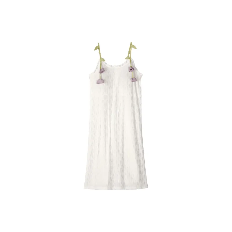 XUANZHITING Nightgown Women's White-0
