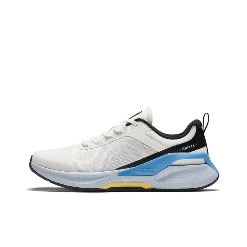 Anta Variety Training Collection Cushioning Slip Resistant Low Top Training Shoes Men's White Black Blue-0