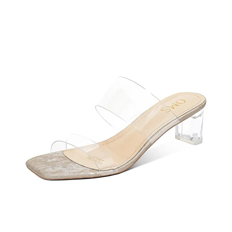 OMS Slide Slippers Women's Beige/Nude/Silver-5
