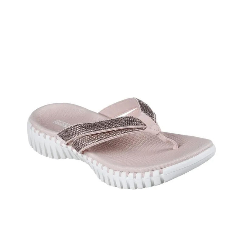 Skechers Go Walk Smart Abrasion-Resistant Slip-Resistant Flip Flops Women's Rose Gold-3