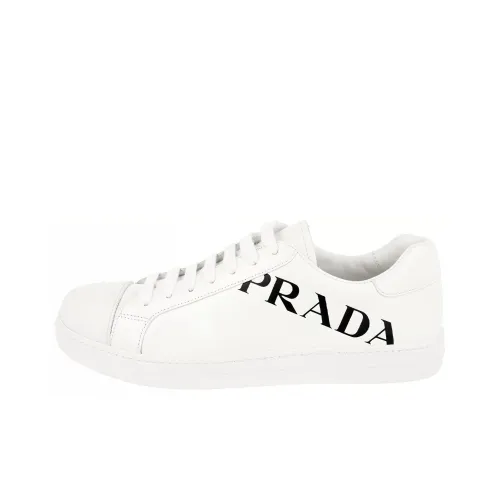 PRADA Spazzolato Stylish Skateboarding carrier Men's White Black