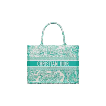 DIOR BookToteDIORIVIERA Embroidery Totes Handbags Medium Size Women's Mint Green