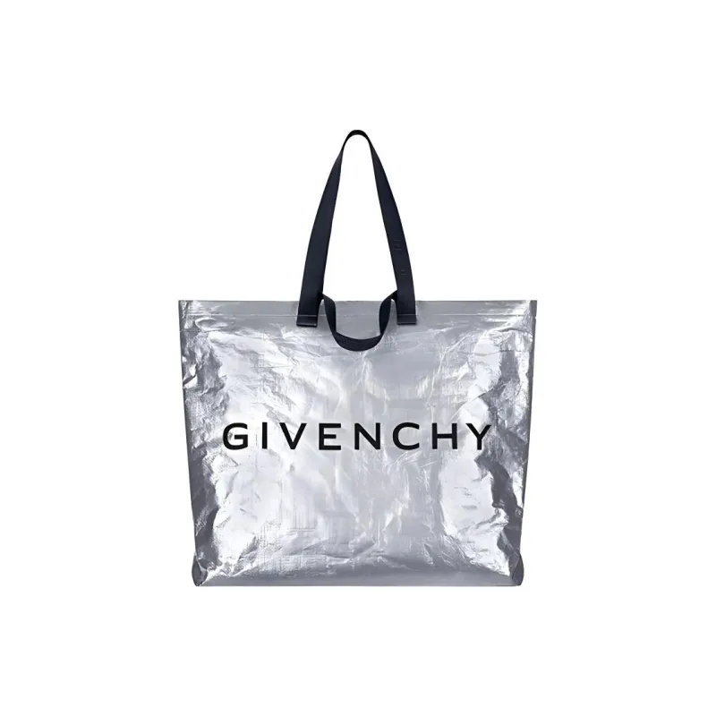 GIVENCHY Cow Leather Tote Bag Shopping Bag Handbag Shoulder Bag Unisex Silver-1
