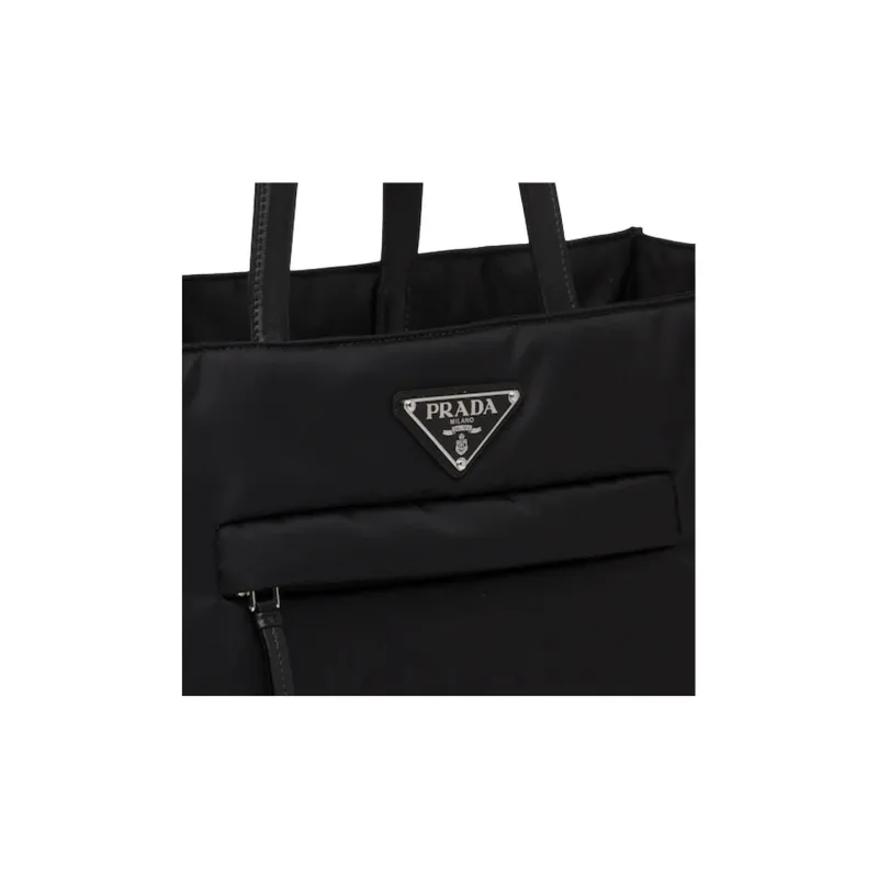 PRADA Nylon Tote Bag Shopping Bag Shoulder Bag Handbag Women's Black-4