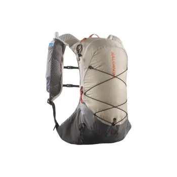 SALOMON Polyester With Nylon Spandex EVA And Ethylene Outdoor Hiking Bag Backpack Regular Unisex Feather Gray Black