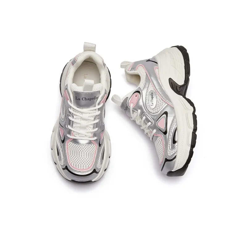 La Chapelle Breathable Height Increase Low Top Chunky Sneakers Women's-12