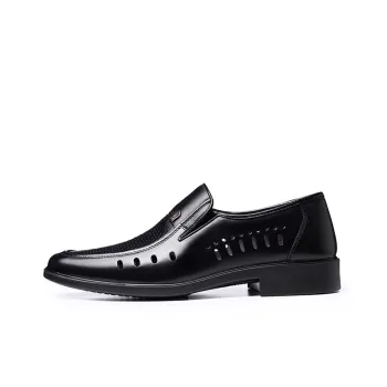 LAORENTOU Dress Shoes Men Low-Top Black