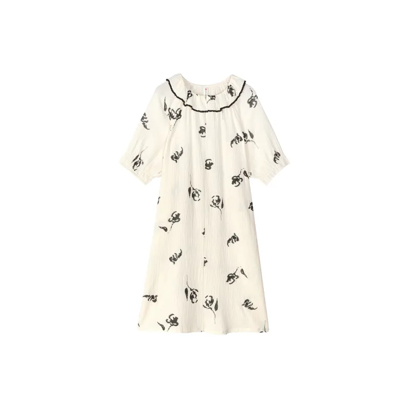 XUANZHITING Nightgown Women's Light Apricot-0