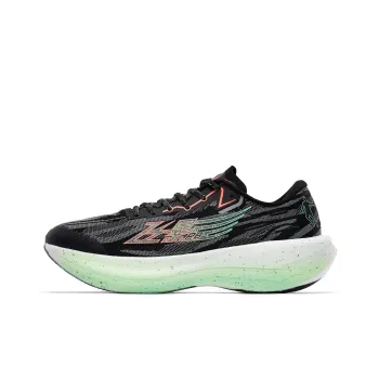 QIAODAN Feiying PB2.0 Anti Slip Wear Resistant Low Top Running Shoes Men's Black Green Fall/Winter Edition