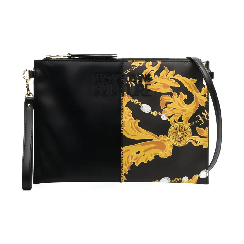 VERSACE JEANS COUTURE PU Polyurethane Clutch Tubas Men's Black-3