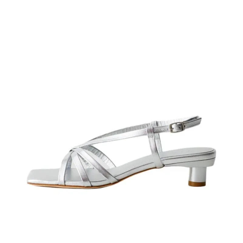 TIBI Brooks Strap Sandals 3.8cm Women's Silver-0