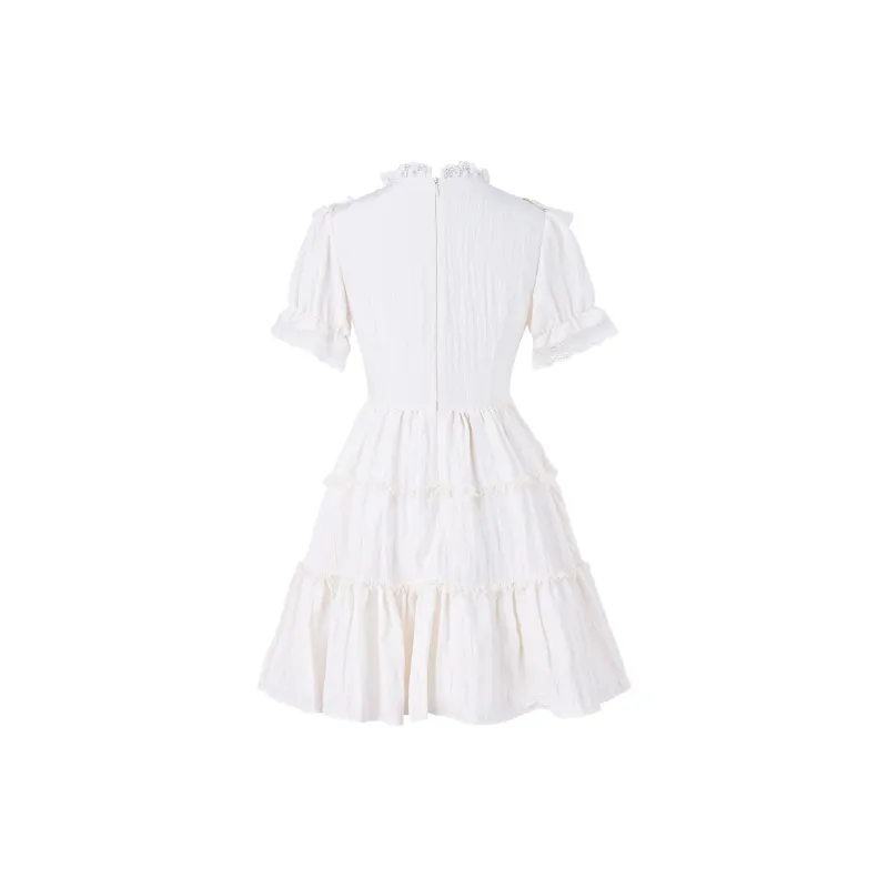 Blovelan Short Sleeved Dress Women's Creamy Apricot-1
