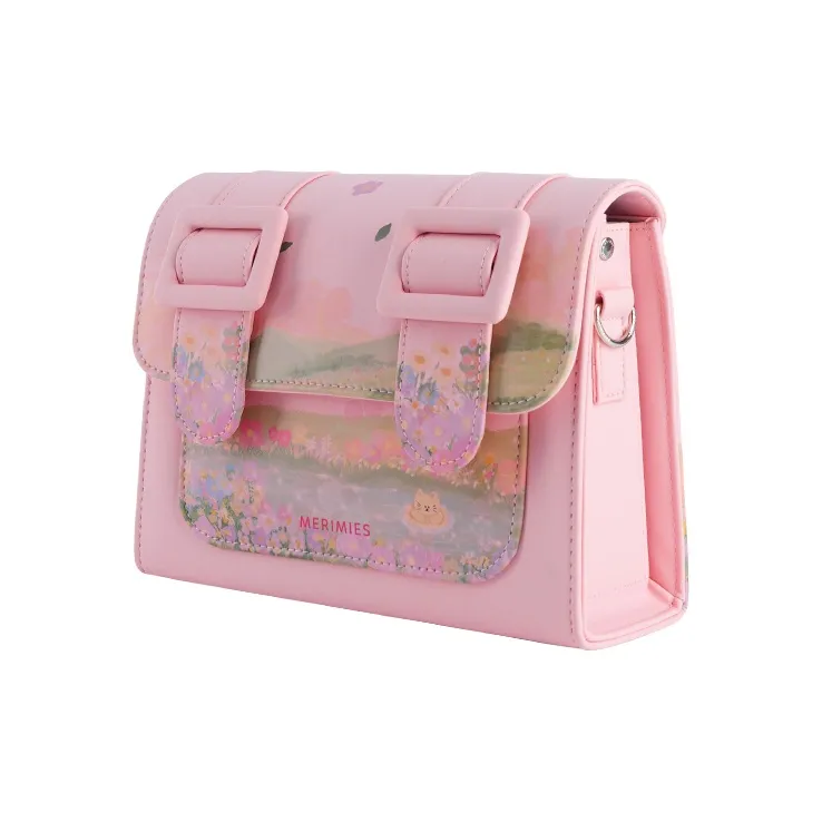 MERIMIES PU Thai Satchel Bag Shoulder Bag Crossbody Bag Medium Size Women's White-3