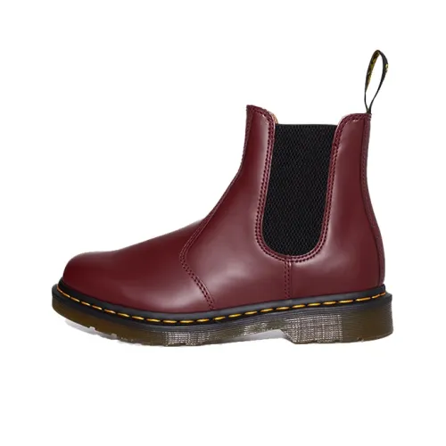 Dr.Martens Unisex Smooth Chelsea Boots Deep-Wine White