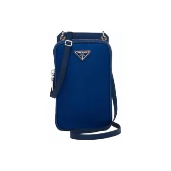 PRADA Nylon One Shoulder Crossbody Cell Phone Pouch Men's Blue