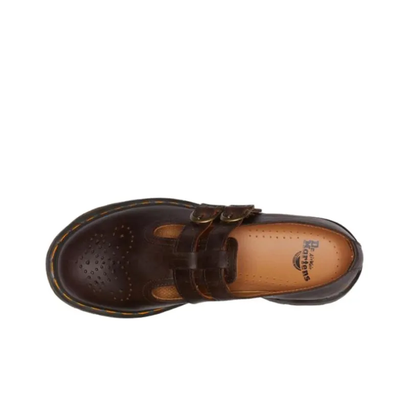 Dr.Martens 8065 Crazy Horse Leather Mary Jane Shoes 'Dark Brown' Women's-2