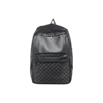 Slazenger PU Cortex Street Multi-Pocket Zip Closure Students Backpack Laptop Bag Backpack Regular Unisex Pattern Black