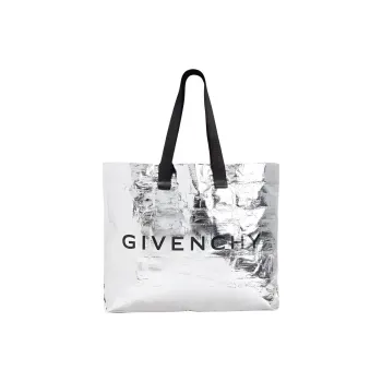 GIVENCHY Cow Leather Tote Bag Shopping Bag Handbag Shoulder Bag Unisex Silver