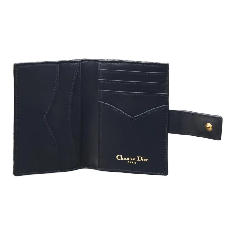 DIOR Oblique Print Card Holder Women's Blue-3