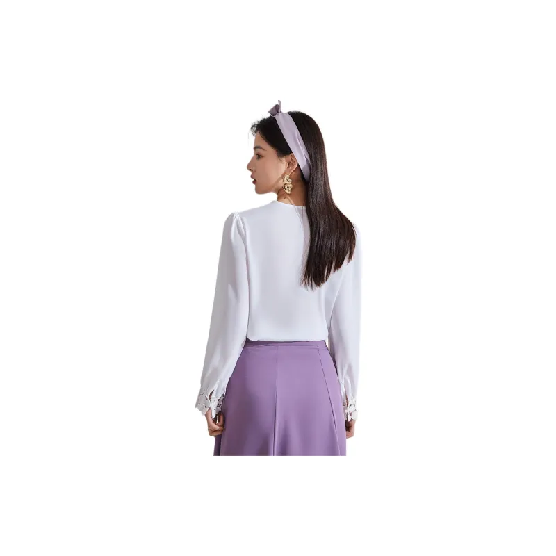 CARBAMMI Chiffon Shirts Women's White-2